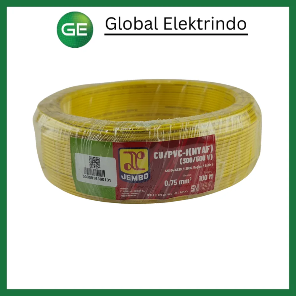 NYAF 1 x 0,75 mm² Kuning Jembo — Rol 100 meter
